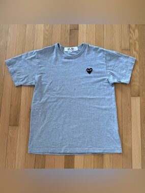 Comme des Garcons Play Shirt Grey Made In Japan  Black Heart Logo XL Grey